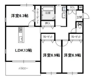 フェリースグランジェ【3階】の間取り