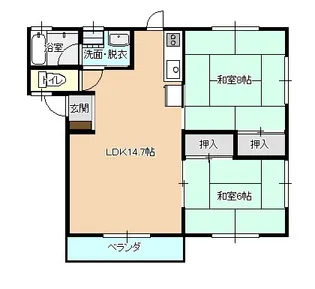 ハウスリポーズA【1階】の間取り