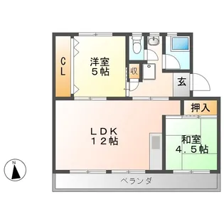 リバーサイドハイツ丸山B【1階】の間取り