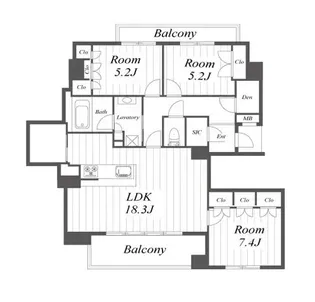 グランドメゾン覚王山丘上町【1階】の間取り