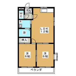 クオーレ阪田【1階】の間取り