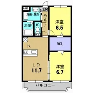 フロールアイ【2階】の間取り