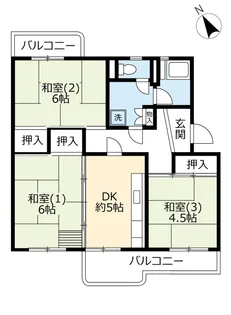 UR洛西新林北【4階】の間取り