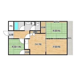 西岩崎コーポ【4階】の間取り
