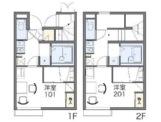 静岡県湖西市新居町浜名【アパート】の間取り