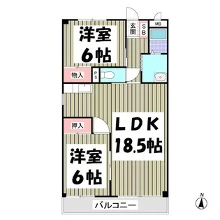 埼玉県春日部市備後西3【マンション】の間取り