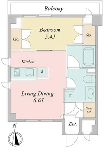 東京都新宿区矢来町【マンション】の間取り