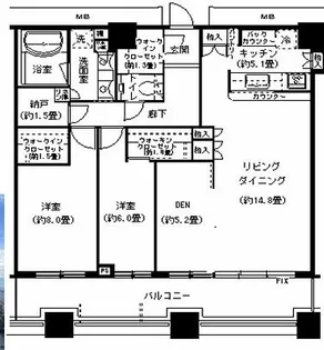 芝浦アイランドケープタワー【45階】の間取り