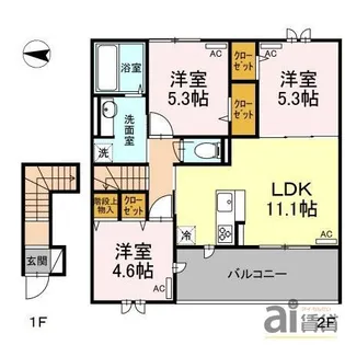 東京都練馬区西大泉3【アパート】の間取り