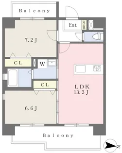 グランフィーネ桜木【9階】の間取り