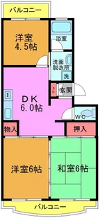 市川クローバーハイツ福田【2階】の間取り
