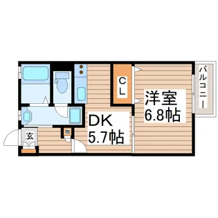 ウエストコートA【1階】の間取り