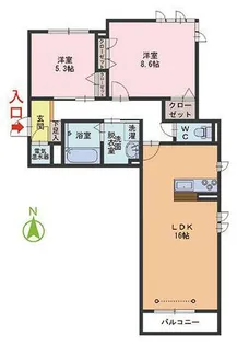 Refiant灯明寺【2階】の間取り