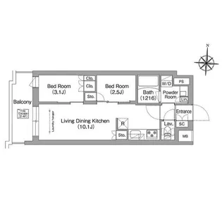 コンフォリア・リヴ南品川【3階】の間取り