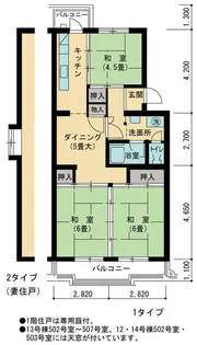 UR枝光【1階】の間取り