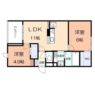 サンパティーク矢部【3階】の間取り