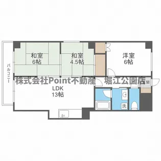 大阪府大阪市中央区粉川町【マンション】の間取り