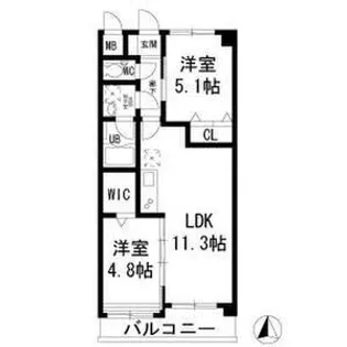 シナーラ上野毛【2階】の間取り