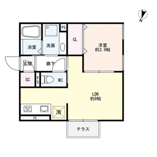 スカイコートA棟【2階】の間取り