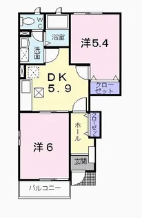 アルカディアB【1階】の間取り
