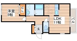 クレアーレ旭ヶ丘【1階】の間取り