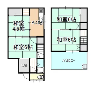 岡山県岡山市中区御幸町【一戸建】の間取り