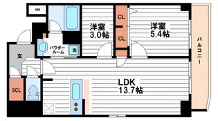 Metrosa谷町六丁目South【14階】の間取り