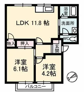 アネックス 611【2階】の間取り