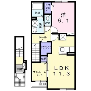 グレースシャイン【2階】の間取り