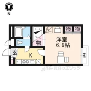 レオパレス瀬田川【2階】の間取り