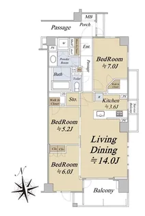 プラウド中野テラス【3階】の間取り