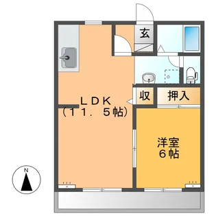 グリーンビレッジB棟【1階】の間取り