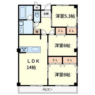 グリーンコーポ【1階】の間取り