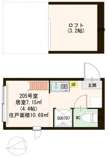 ハーモニーテラス大井【1階】の間取り