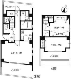 プレール神楽坂の間取り