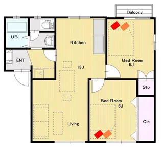 サン・ルミエールC【1階】の間取り