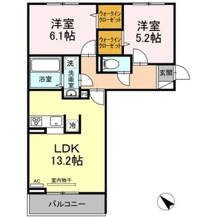 ラ・ルート若宮【2階】の間取り