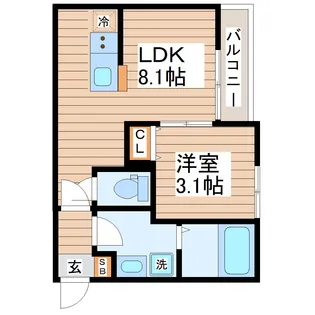 穀町新築AP B棟【2階】の間取り