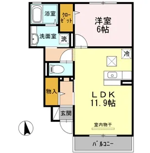 ヴィラ ウィステリア 神埼 A【1階】の間取り