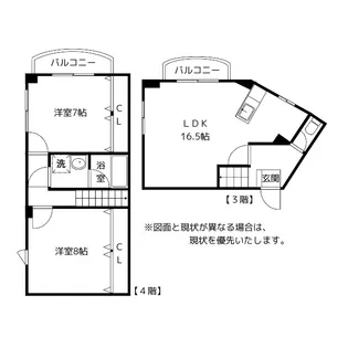 ヴィベール磯部【3階】の間取り
