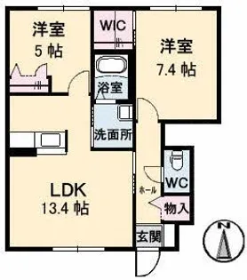 シャーメゾン エメ A棟【1階】の間取り