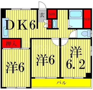 扇ビル【2階】の間取り