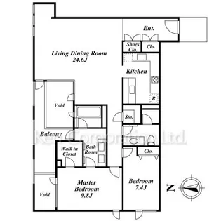 The Manor Nishi-Azabu【3階】の間取り