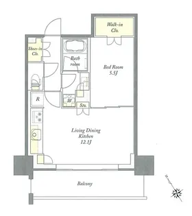 プライムメゾン板橋【18階】の間取り