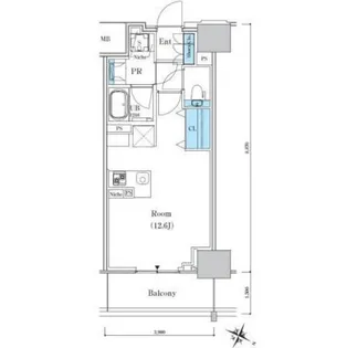 ロイヤルパークスER万代【7階】の間取り