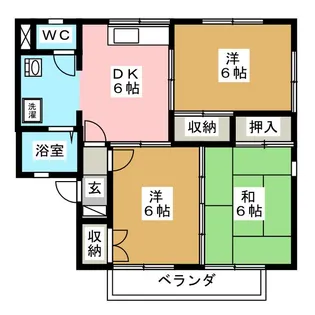 ハイライズ大津 A棟【2階】の間取り