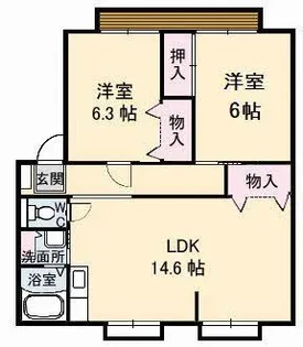 ウィンディア松縄 B棟【1階】の間取り