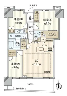 幕張ベイパーク ライズゲートタワー【29階】の間取り
