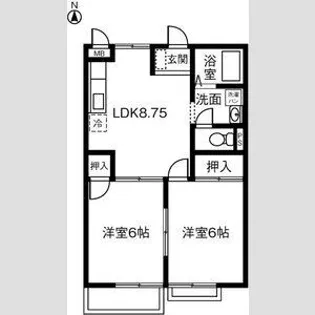K’S HOUSE B【2階】の間取り