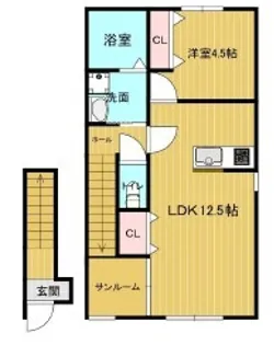 Tiara Shinkurashiki B【2階】の間取り